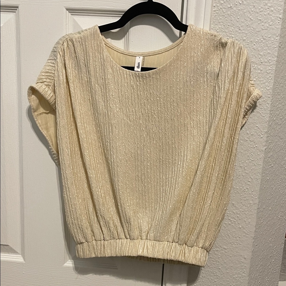 Glam Cream Textured Women's Blouse